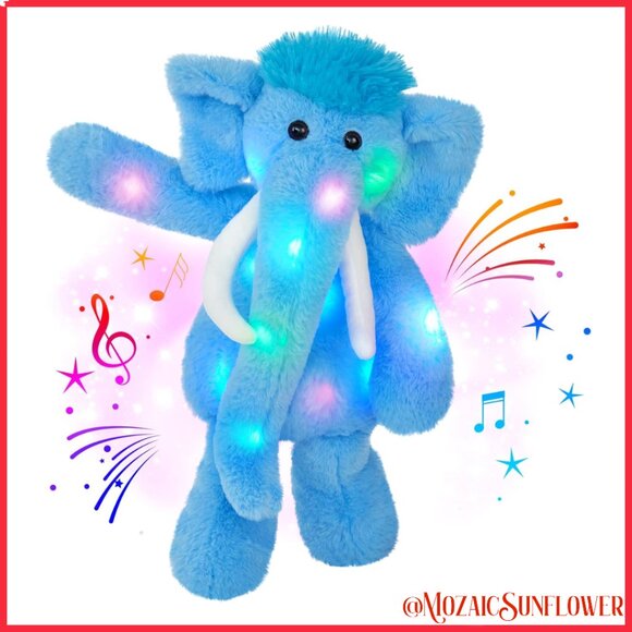 ๐ฌSEE VIDEO๐ฌNWT LED Light Changing Stuffed Plush Adorable Light Blue Elephant - Picture 3 of 9